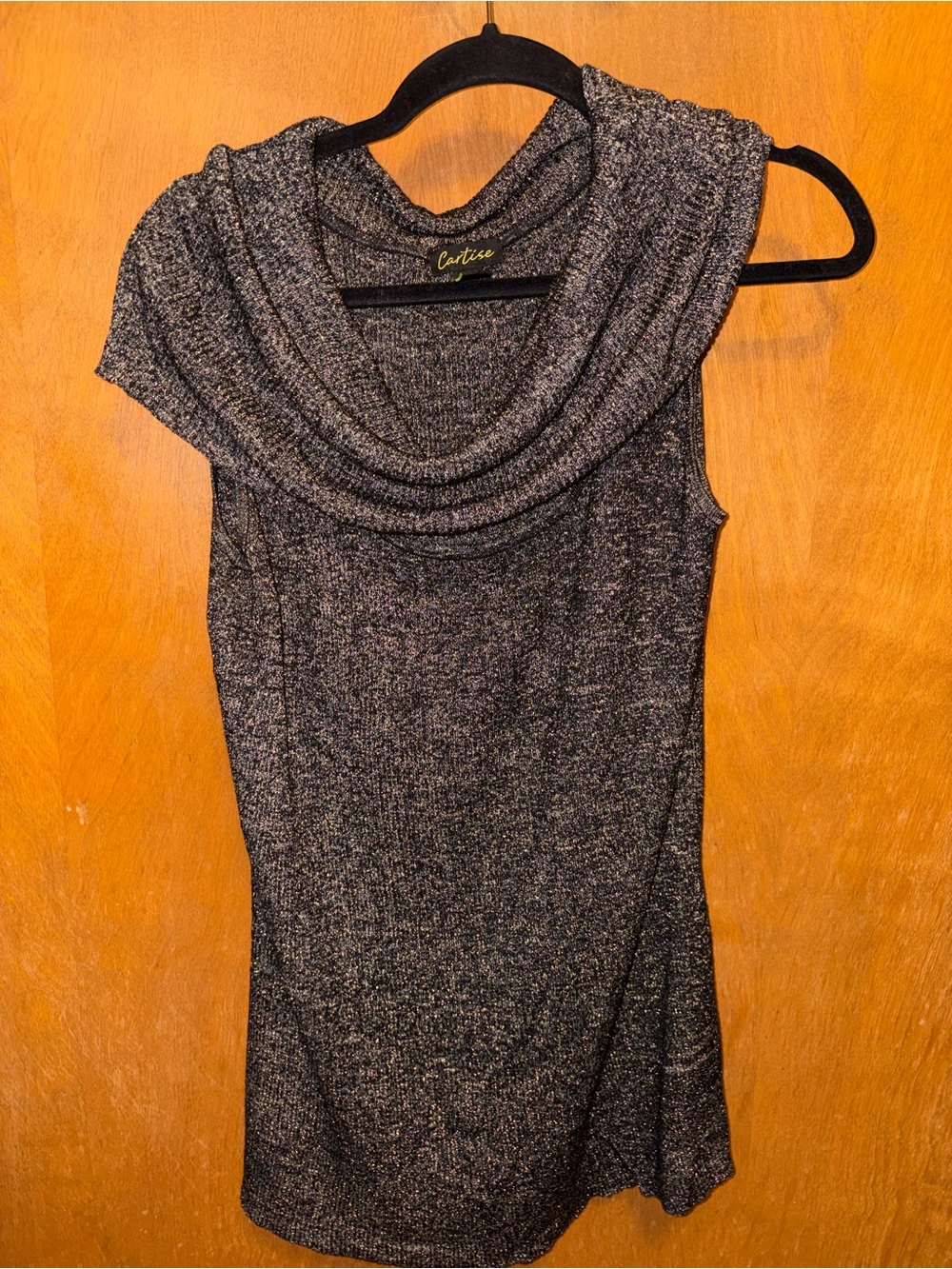 Carlisle Sleeveless Cowl Neck Top - Black Heather